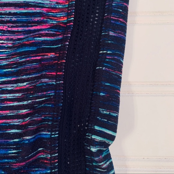 Athleta Black Stripe Midi Leggings W/Mesh Strip S - Picture 4 of 8